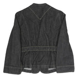 DIESEL Womens Black Cotton Blend Button Jacket L Denim Style