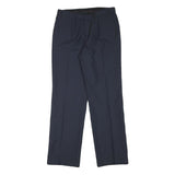 TRUNS Mens Wool Blend Navy Regular Fit Straight Leg Trousers W30 L32 Smart