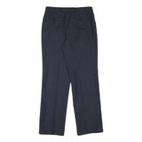 TRUNS Mens Wool Blend Navy Regular Fit Straight Leg Trousers W30 L32 Smart