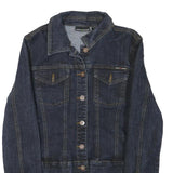 DKNY Womens Blue Denim Button Cotton Blend Jacket M Casual Classic Fit