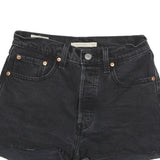 LEVI'S Womens Shorts Black Casual Cut-Off Denim M W28 Frayed Hem