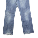 STEVEN7 Womens Regular Fit Straight Blue Denim Medium W36 L32 Jeans Zip Closure