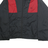 JC PENNEY Mens Black & Red Nylon Zip Jacket XL Sports Lightweight Windbreaker
