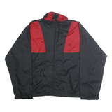 JC PENNEY Mens Black & Red Nylon Zip Jacket XL Sports Lightweight Windbreaker