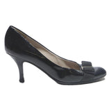 SALVATORE FERRAGAMO Womens Black Classic Patent Leather Bow Detail Heels UK 5