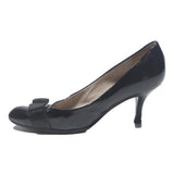 SALVATORE FERRAGAMO Womens Black Classic Patent Leather Bow Detail Heels UK 5