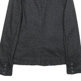 WHITE STUFF Womens Black Wool Blend Blazer Tailored Button UK 14 Plain Jacket