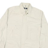 WALBUSCH Mens Beige Cream Cotton Blend Shirt M Long Sleeve Button Casual