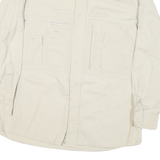 WALBUSCH Mens Beige Cream Cotton Blend Shirt M Long Sleeve Button Casual