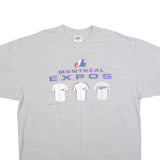 BULLETIN Mens Grey Montreal Expos Graphic T-Shirt 2XL Short Sleeve Crew Neck