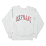 CHAMPION Mens Grey Maryland Crew Neck L Sweatshirt Cotton Blend Pullover
