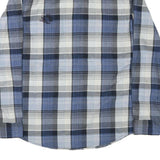 WRANGLER Mens Blue & Grey Checked Shirt M Cotton Blend Casual Workwear