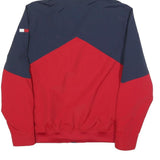 TOMMY HILFIGER Mens Navy & Red Colourblock Hooded Jacket M Nylon Zip