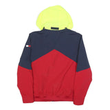 TOMMY HILFIGER Mens Navy & Red Colourblock Hooded Jacket M Nylon Zip