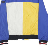 TOMMY HILFIGER Mens Blue Yellow & White Zip Bomber Jacket M Polyester