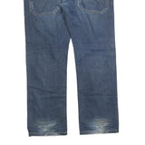 NJ 87 Mens Blue Regular Fit Straight Leg Denim Button W38 L32 Casual Jeans