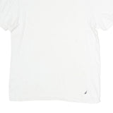 NAUTICA Womens White L Cotton Plain T-Shirt Short Sleeve Scoop Neck Casual