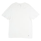 NAUTICA Womens White L Cotton Plain T-Shirt Short Sleeve Scoop Neck Casual