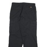 DICKIES Mens Cotton Blend Black Regular Straight Trousers W32 L30 Workwear Cargo