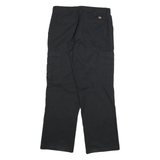 DICKIES Mens Cotton Blend Black Regular Straight Trousers W32 L30 Workwear Cargo
