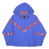 LIZ SPORT Womens Blue Polyester Blend Zip Hooded Jacket XL Abstract Pattern