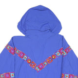 LIZ SPORT Womens Blue Polyester Blend Zip Hooded Jacket XL Abstract Pattern