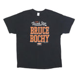 GILDAN Mens Black Thank You Bruce Bochy Graphic T-Shirt XL Crew Neck Short