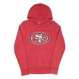 Mens Red Hoodie S Cotton Pullover with SF Logo Print
