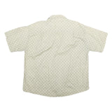NATURAL ISSUE Mens Cream Patterned Shirt XL Cotton Short Sleeve Casual