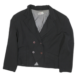 TILLAMYS Womens Black Classic Cotton Blend Jacket M Button Plain