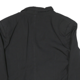 TILLAMYS Womens Black Classic Cotton Blend Jacket M Button Plain