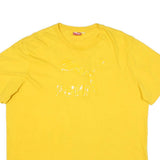 PUMA Mens Yellow Cotton Blend XL T-Shirt Short Sleeve Crew Neck Logo Print