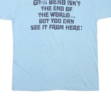 Mens Light Blue Cotton Blend Graphic T-Shirt M Short Sleeve Crew Neck Casual