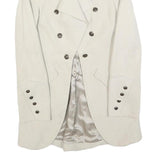 ZARA Womens White Military Style Jacket XS Cotton Plain Casual Elegant