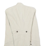 ZARA Womens White Military Style Jacket XS Cotton Plain Casual Elegant