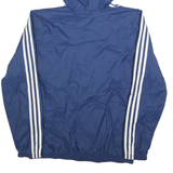 ADIDAS Mens Blue Hooded Zip Up Classic Jacket L Polyester Sportswear