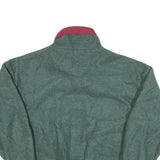 CABIN CREEK Mens Green & Burgundy Fleece Jacket S Polyester Blend Zip Casual