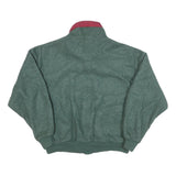 CABIN CREEK Mens Green & Burgundy Fleece Jacket S Polyester Blend Zip Casual