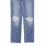 LEVI'S Womens Regular Blue Denim Stone Wash W29 L31 Distressed Zip Jeans