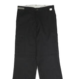 DICKIES Mens Black Regular Cargo Trousers W32 L32 Workwear Zip Closure