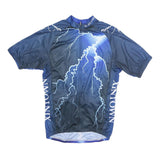 Mens Blue & Dark Blue Graphic Polyester T-Shirt M Short Sleeve Crew Neck