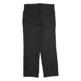 TOMMY HILFIGER Mens Cotton Black Regular Straight Trousers W34 L32 Zip Closure