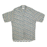 PIERRE CARDIN Mens Blue Green Brown Check Shirt M Cotton Blend Casual