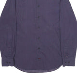 TOMMY HILFIGER Mens Blue Pattern Shirt M Cotton Blend Long Sleeve Button Down