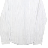 HUGO BOSS Mens White & Grey Stripe Shirt S Cotton Blend Formal Smart