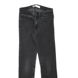 LEVI'S Mens Slim Black Denim Raw Zip W27 L27 Slim Fit Jeans
