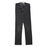 LEVI'S Mens Slim Black Denim Raw Zip W27 L27 Slim Fit Jeans