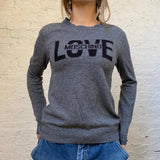 Love Moschino Spellout Jumper - Small Grey Wool Blend