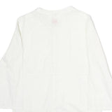 NAPAJIRI Womens White Cotton Blend Printed Top Long Sleeve Button Neck L