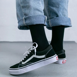 Anyfootwear 5 Pairs Unisex Sports Socks Size 4-5 Black Cotton Knitted Casual Skateboard Socks Solid Color Breathable